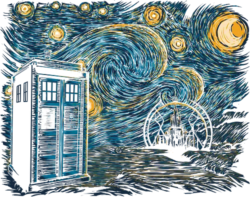 Starry Gallifrey - doctor, who, van gogh, starry night, tardis, scifi, david tennant, dr who