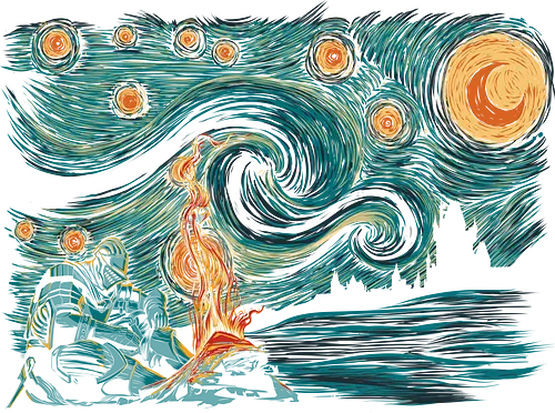 Starry Souls - gaming, mashup, dark, souls, art, starry night, van gogh, vincent van gogh