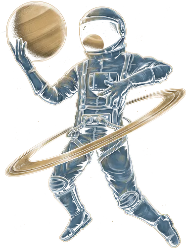 Cosmic Hula Hoop - astronaut, space, Saturn, planet, scifi