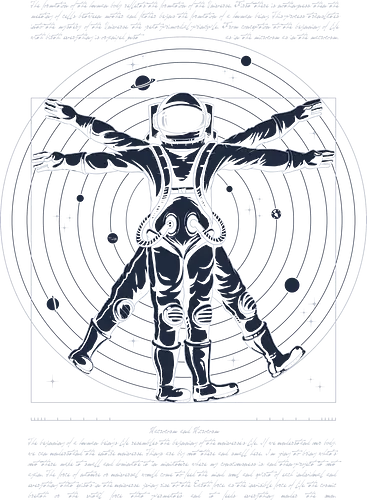 Vitruvian Astronaut - astronaut, space, weltraum, davinci, vitruvian man