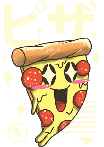 Kawaii Pizza - pizza, essen, food, kawaii, manga, anime, vincent trinidad