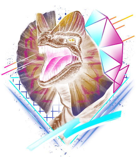 Rad Dilophosaurus - dinosaur, dinosaurier, Jurassic, jurassic world, 80s, rad