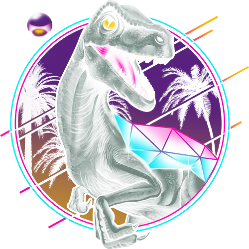 Rad Velociraptor - jurassic world, dinosaur, 80s, retro, rad, Jurassic