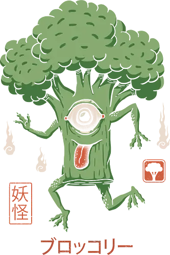 Broccoli Yōkai - yokai, brokkoli, broccoli, gemüse, vegetables, geist, ghost, japan, monster