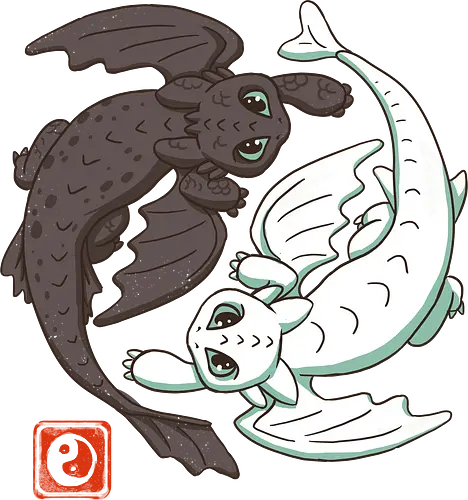 Yin Yang Dragons - drachen, dragon, japan