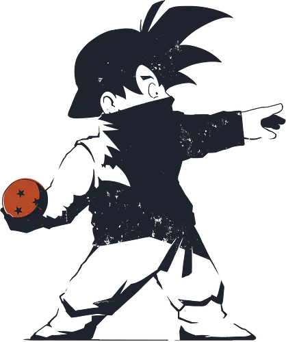 Ball Thrower - dbz, mashup, son goku, anime, banksy