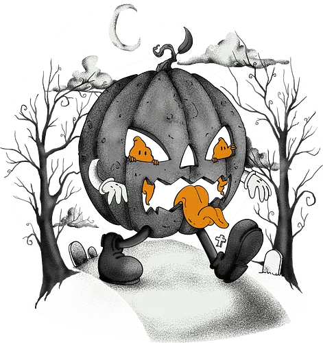 HAUNTED PUMPKIN - kürbis, pumpkin, retro, geist, ghost, cute