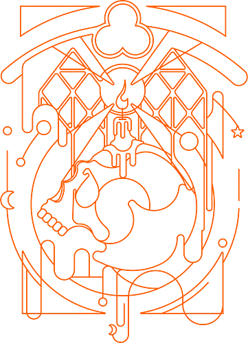 Nyctophilia - skull, schädel, Lineart