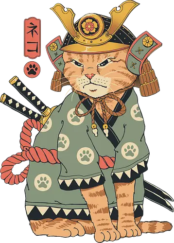 Neko Samurai - japan, cat, neko, samurai, Neko Samurai, katze