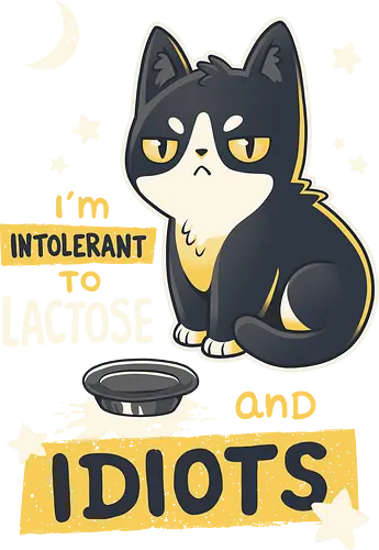 Intolerant - cat, katze, lactose, Milch, idiot