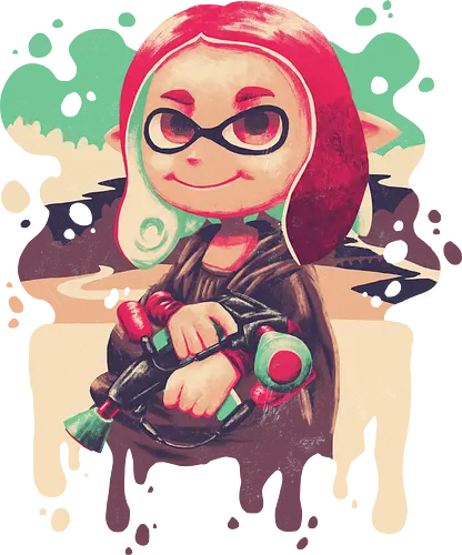 Inkling Lisa - splash, mona lisa, art, ink, shooter