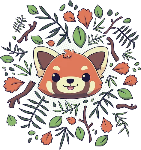 Pandalove - panda, red panda, plants, cute, süß