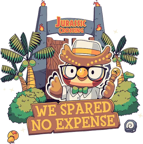 No Expense - animal, Crossing, Museum, jurassic, park, eule, owl, mashup