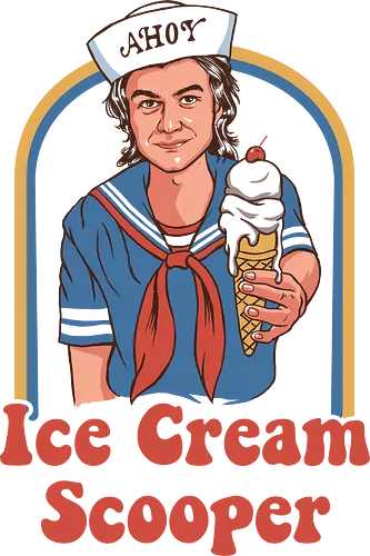 Ice Cream Scooper - stranger, things, steve, harrington, scoops ahoy, dustin, nancy, bromance, ice, sailor, icecream