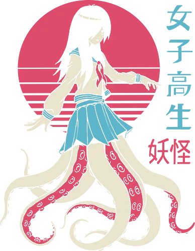 Yokai School Girl - yokai, school, girl, tentakel, kraken, squid