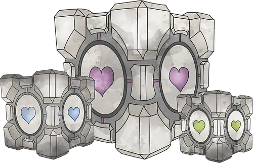 Companion Cube - valve, portal, gaming, cube, blackmoon, hrt