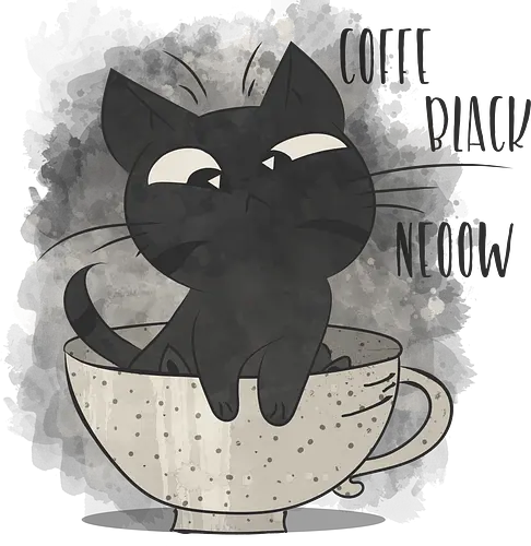 Coffee! Black! Now! - cat, katze, neko, coffee, kaffee, fun, cute, niedlich