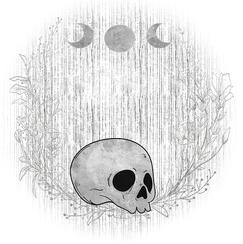 Skull love - skull, gothic, moon, blackmoon