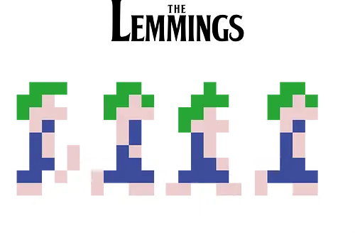 The Lemmings - abbey road, lemmings, classic gaming, game, musik, mashup