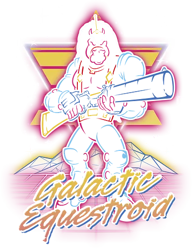 Retro Galactic Equestroid - Brave, 80s, star, equestroid, horse