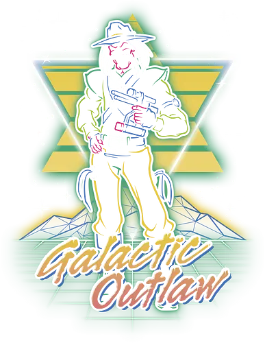 Retro Galactic Outlaw - Brave, star, villain, 80s