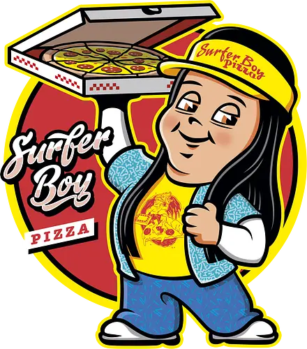 Pizza Boy - stranger, pizza, surfer, argyle