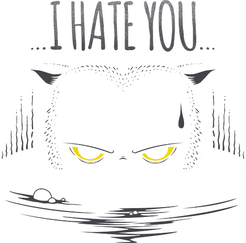 I Hate You - cat, grumpy cat, fun, katze, neko, bath, bathing cat, katze baden