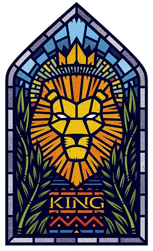 King - löwe, könig, film, remake, mosaik, king, lion, animated, cgi, classic, zeichentrick, bleiglasfenster, kirchenfenster