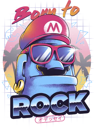 Born to rock - gaming, ilustrata, video game, mario, retro, games, classic