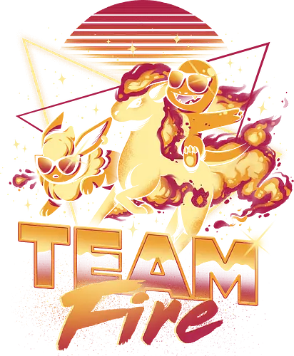 Team Fire - go, anime, manga, gaming, pocket, monster, retro, classic, feuer, pony, pferd