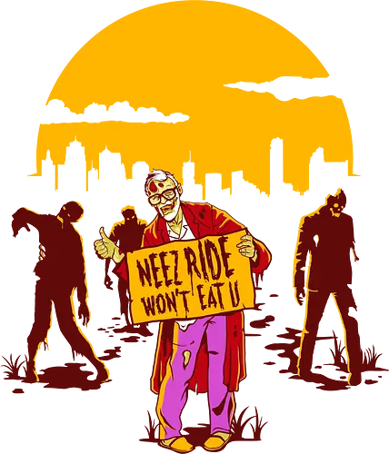 Neez Ride - zombie, need ride, won't eat, promise, undead