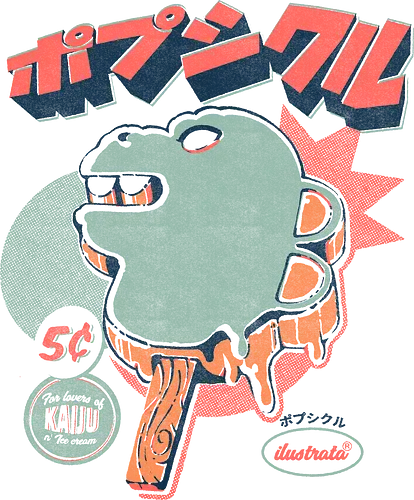 Kaiju Ice pop - eis, Popsicle, japan, kaiju, ice, icecrm