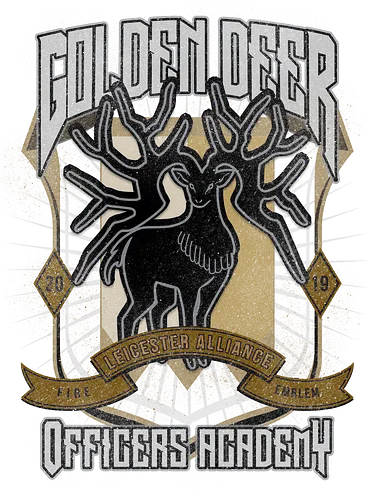 Golden Deer Crest - fire, Emblem, Golden Deer, Three houses, rpg