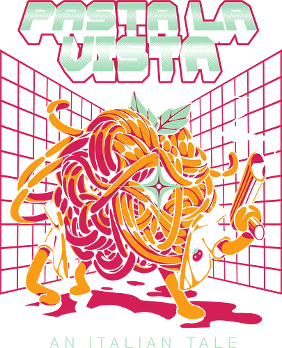 Pasta La Vista - movie, mashup, Spaghetti monster, terminate, Hasta la vista, pasta la vista, fun, food