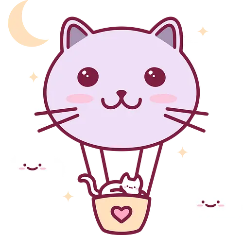 Kawaii Balloon - cat, katze, balloon, cute, kawaii