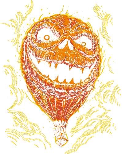 Hot Air Pumkin - scary, kürbis, Orange, balloon