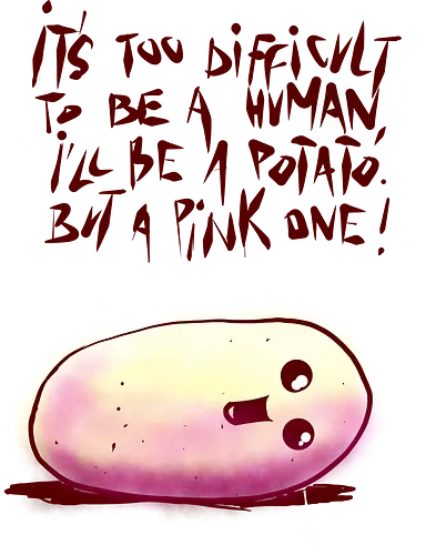 the human potato - happy, pink, Potato