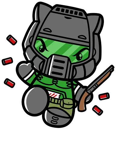 Hello Doomguy - kitty, doom, fight