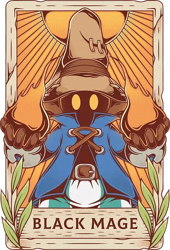 Black Mage Tarot Card - final, fantasy, mage, gaming