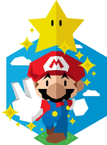 Here we go - mario, star, polygon, 64bit, 3d