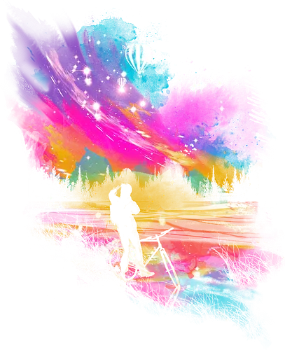 magical skies - Sky, magic, kunst, art, balloon, bike