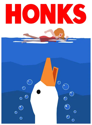 HONKS - Honk, Untitled Goose Game, goose, jaws, der weiße hai, movie, mashup, horror