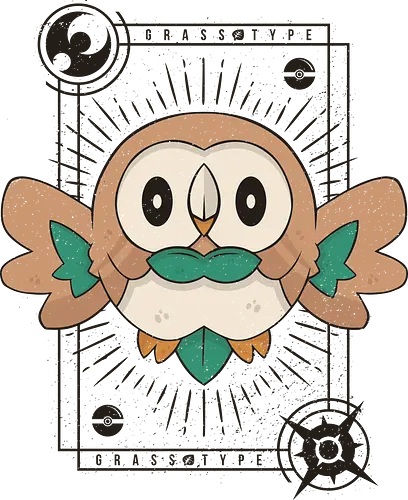 Grass Owl - anime, manga, gaming, pocket, monster, retro, classic, starter, eule, owl, pflanze