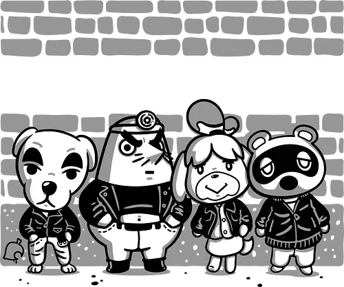 Villagers - Villager, animal, Crossing, isabelle, mole, dog, raccoon, bandshirt, punkrock