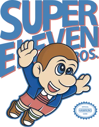 Super Eleven - stranger kids, eleven, will, mike, dustin, lucas, tv, series, mashup, retro, games