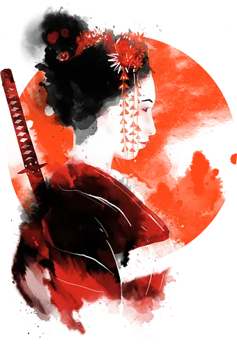 Lady assassin - japan, geisha, Assassin, ninja, shinobi, nippon, art, kunst, sumi-e