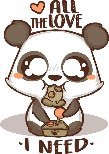 All the love I need - kawaii, panda, pizza, gaming, love