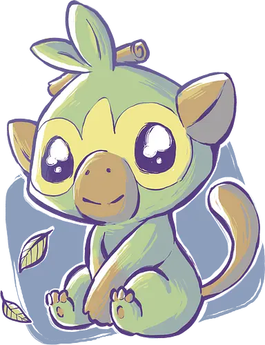 Grass Monkey - pocket, monster, starter, grass, pflanze, affe, monkey