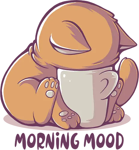 Morning Mood - cat, cute, katze, kaffee, mornings