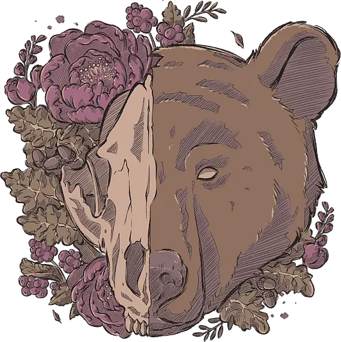 Autumn Bear Skull - herbst, bär, skull, schädel, autumn, br